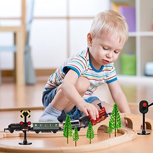 Train Cake Toppers Set - 13pcs Mini Train Decorations for Boys' Birthday Party,