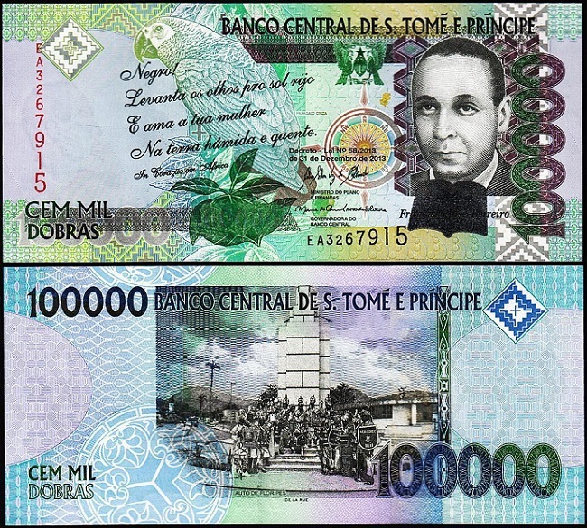 Saint St. Thomas & Prince 100000 100,000 Dobras 2013, UNC, P-69