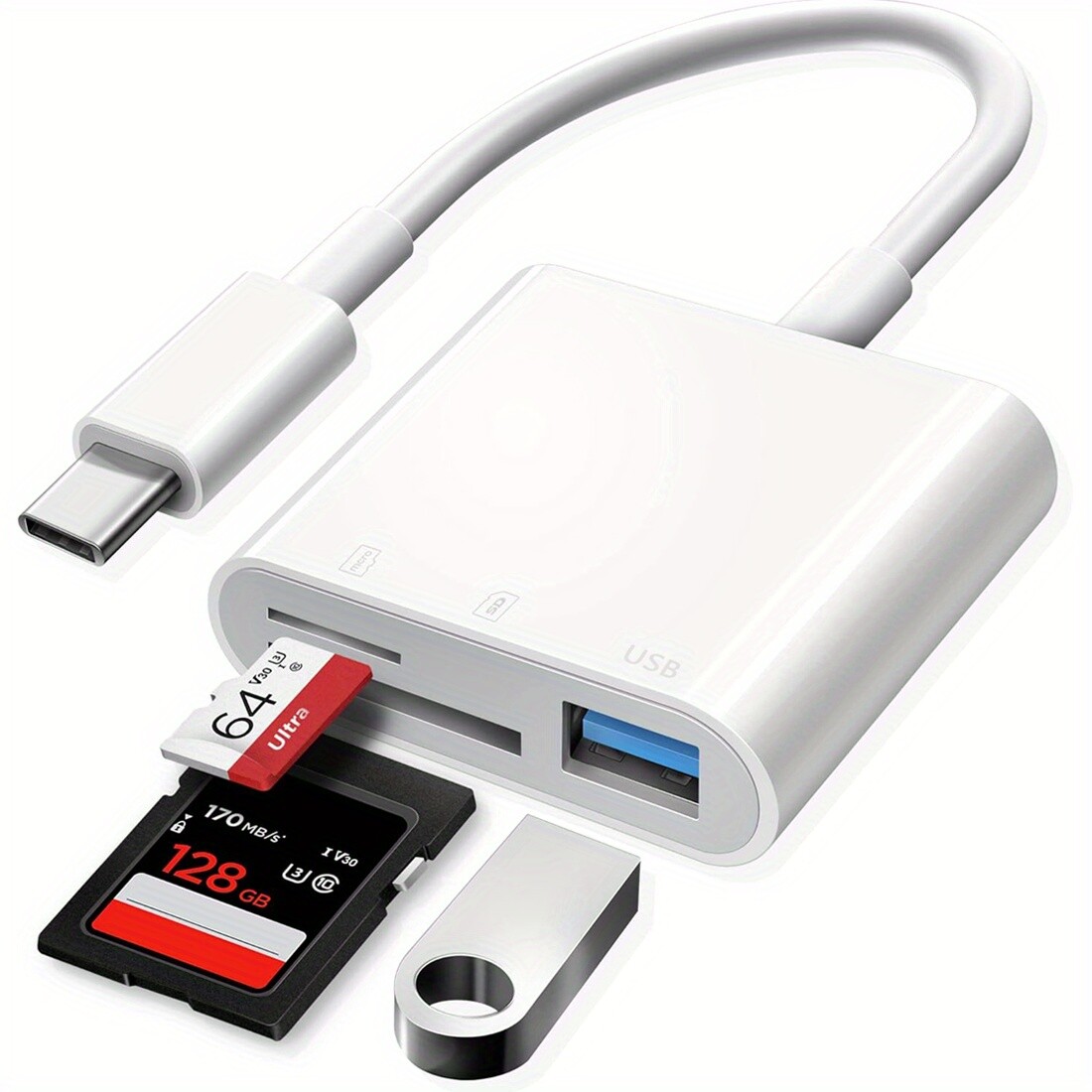 USB C TF/SD Card Reader For iPhone15/iPad/Mac/Samsung,Type C Memory Card Adapter