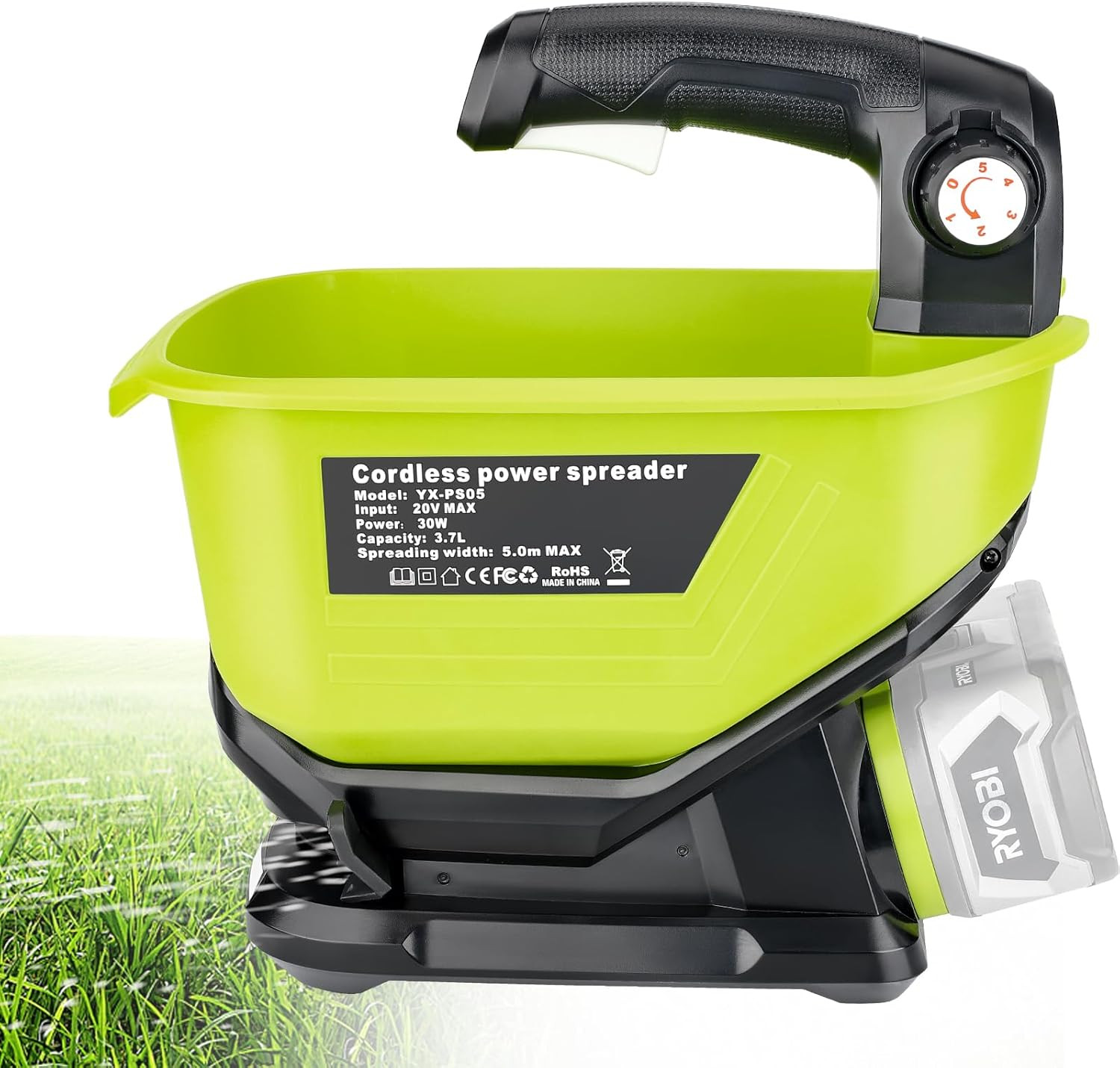 Handheld Power Spreader for Ryobi 18V Battery, Portable Electric Spreader for Se
