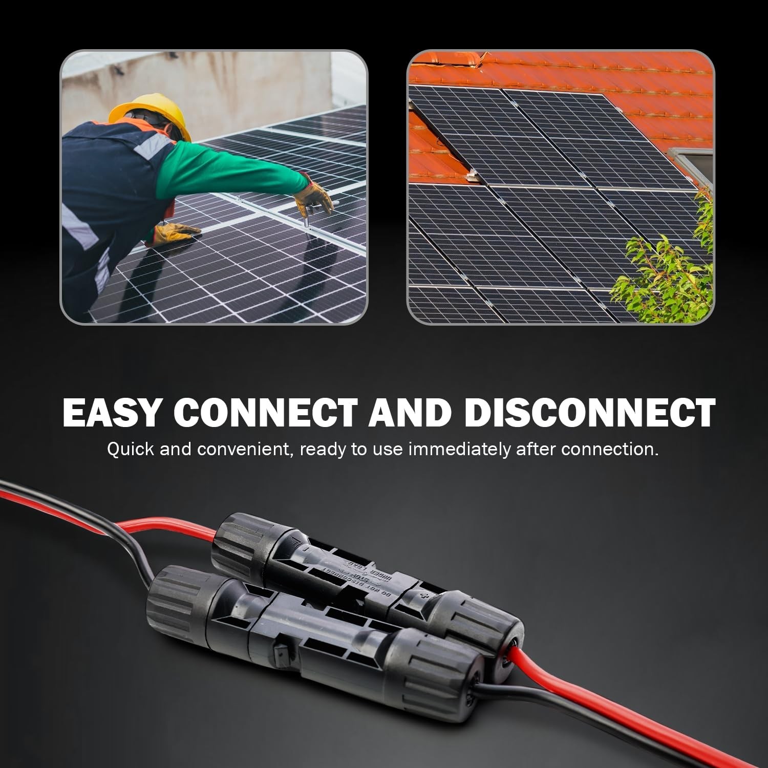 MADCATZ 30 Feet 10AWG Solar Extension Cable, One Pair Parallel Solar Panel Ca...