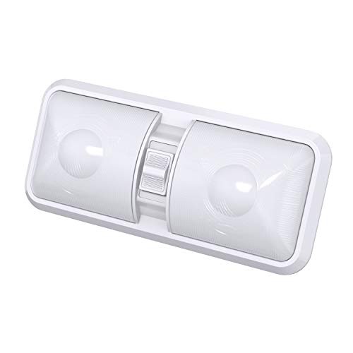 5 Pack RV LED Ceiling Double Dome Light Fixture with ON/Off Switch Interior