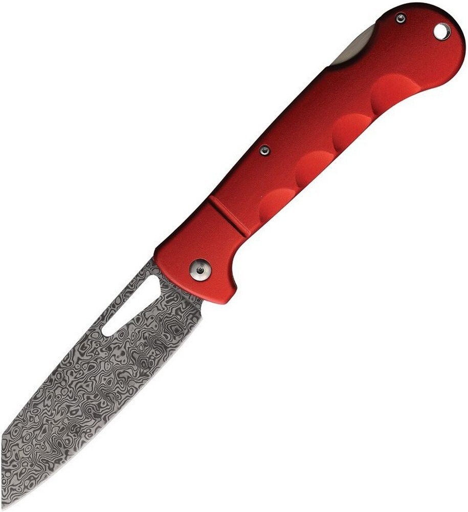 Rough Ryder Sous Chef Santoku Lockback Folding Knife Red Aluminium Handle RR2538