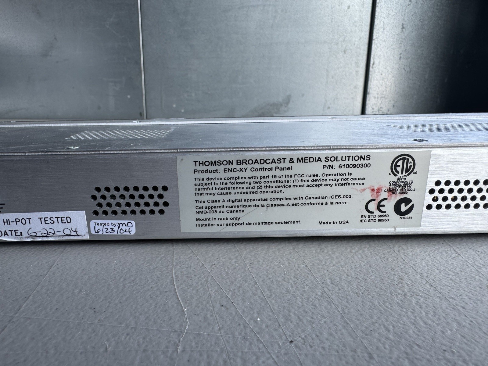 Grass Valley Encore ENC-XY Universal XY Programmable Control Panel (Tested)