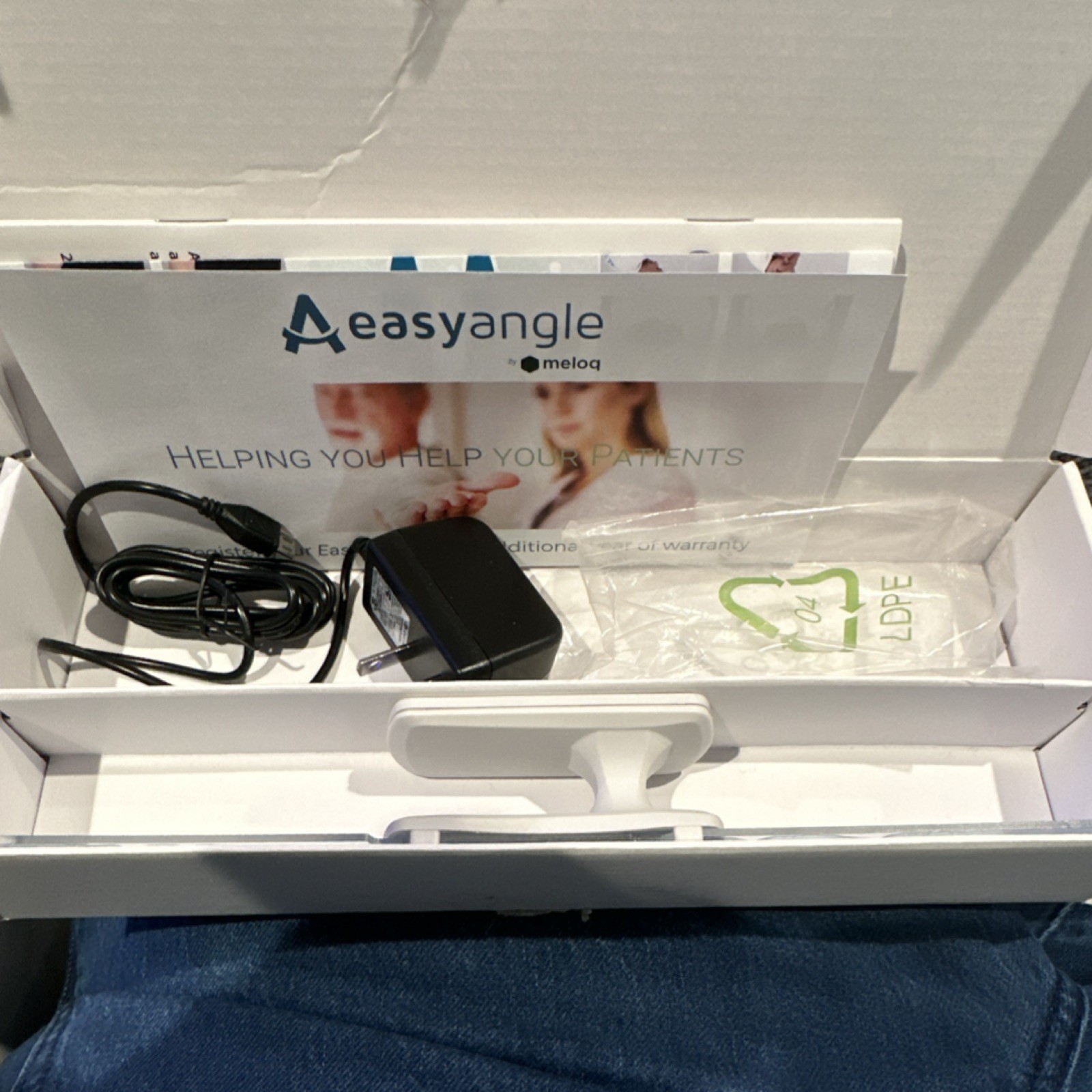 easyangle Electronic Monitor Digital White with Power Adapter & Instructions