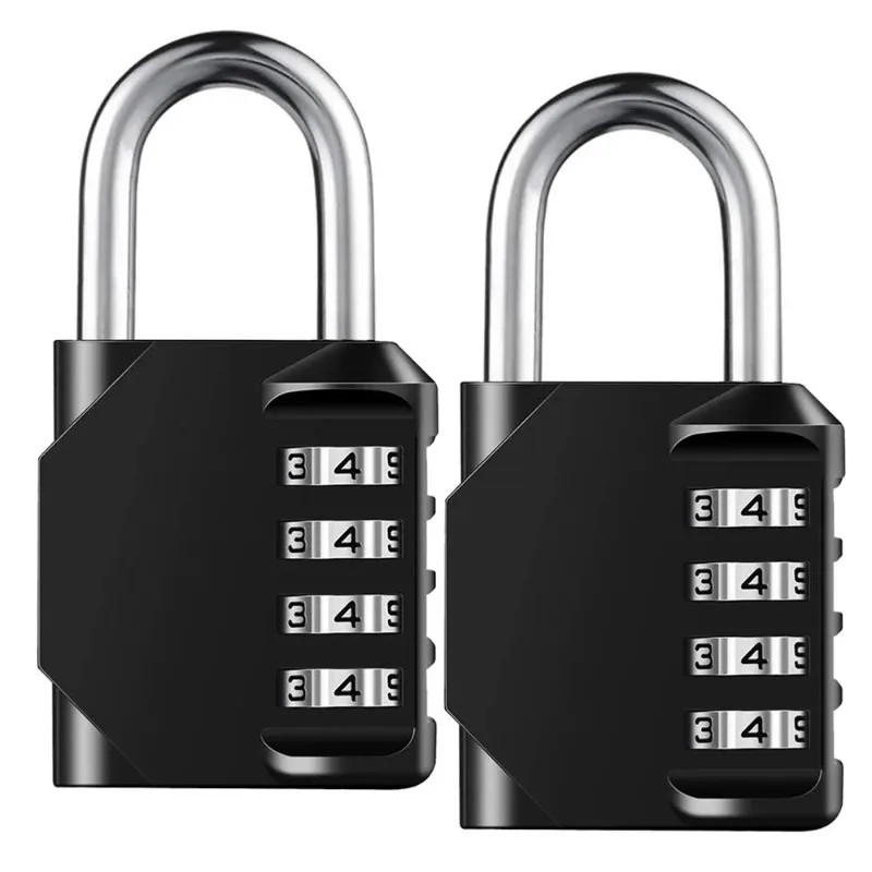 1/2Pcs Combination Lock Resettable 4 Digit Padlock with Combination Waterproof a