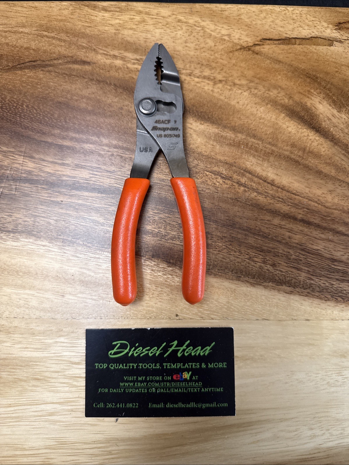 *NEW * Snap On 46ACF 6"Combo Slip Joint Pliers w/Soft Grip ORANGE Handles