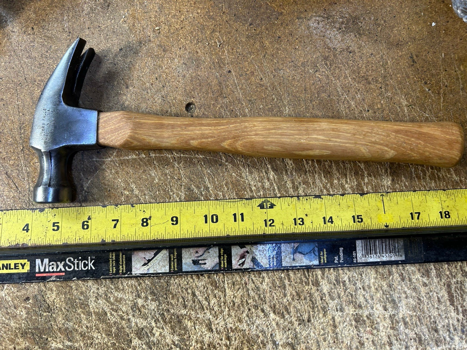 Miller Falls Straight Claw Hammer No. 1416 Vintage USA MADE