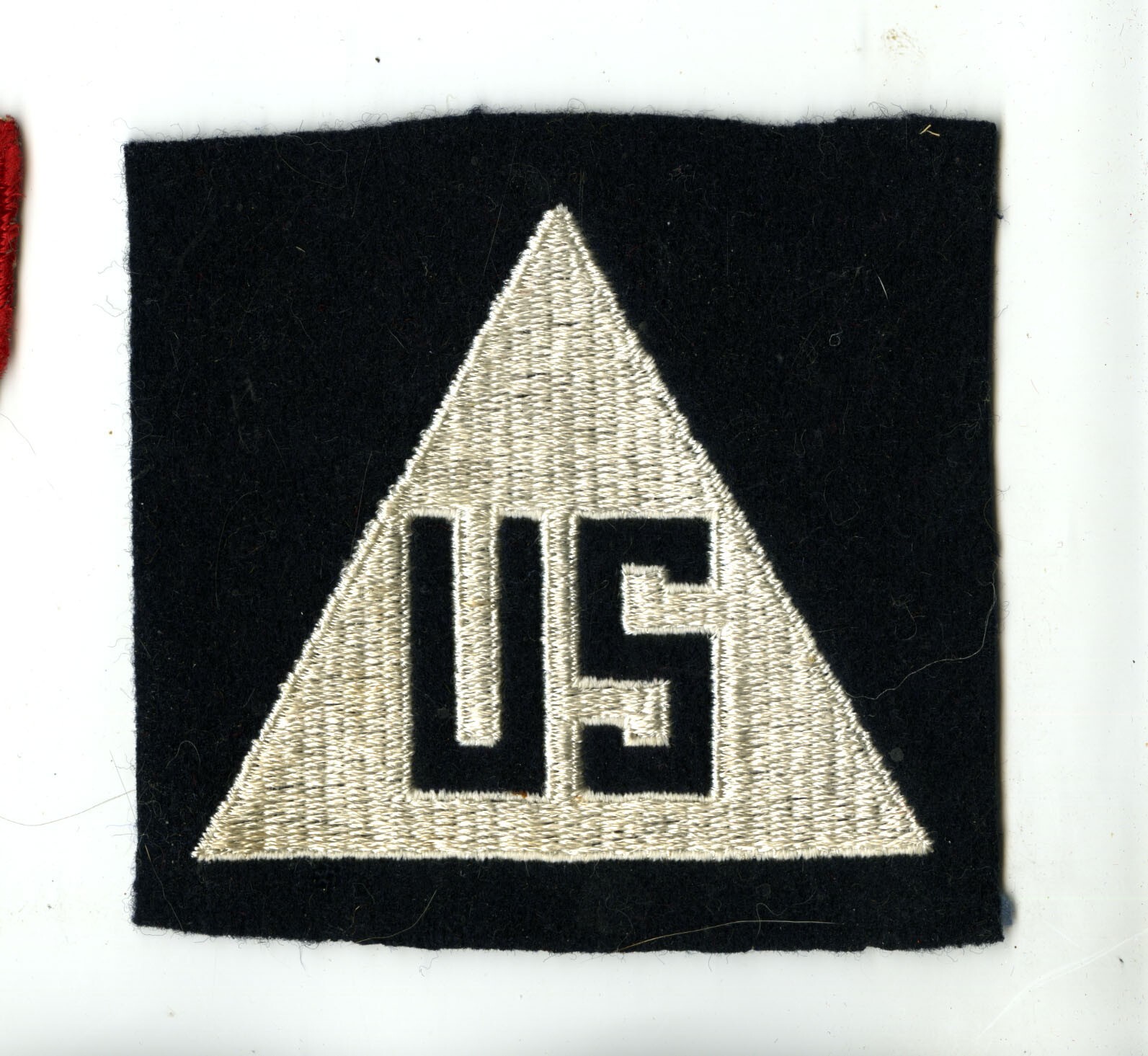 Noncombatant White Back Patch Embroidered on Felt WWII Vintage