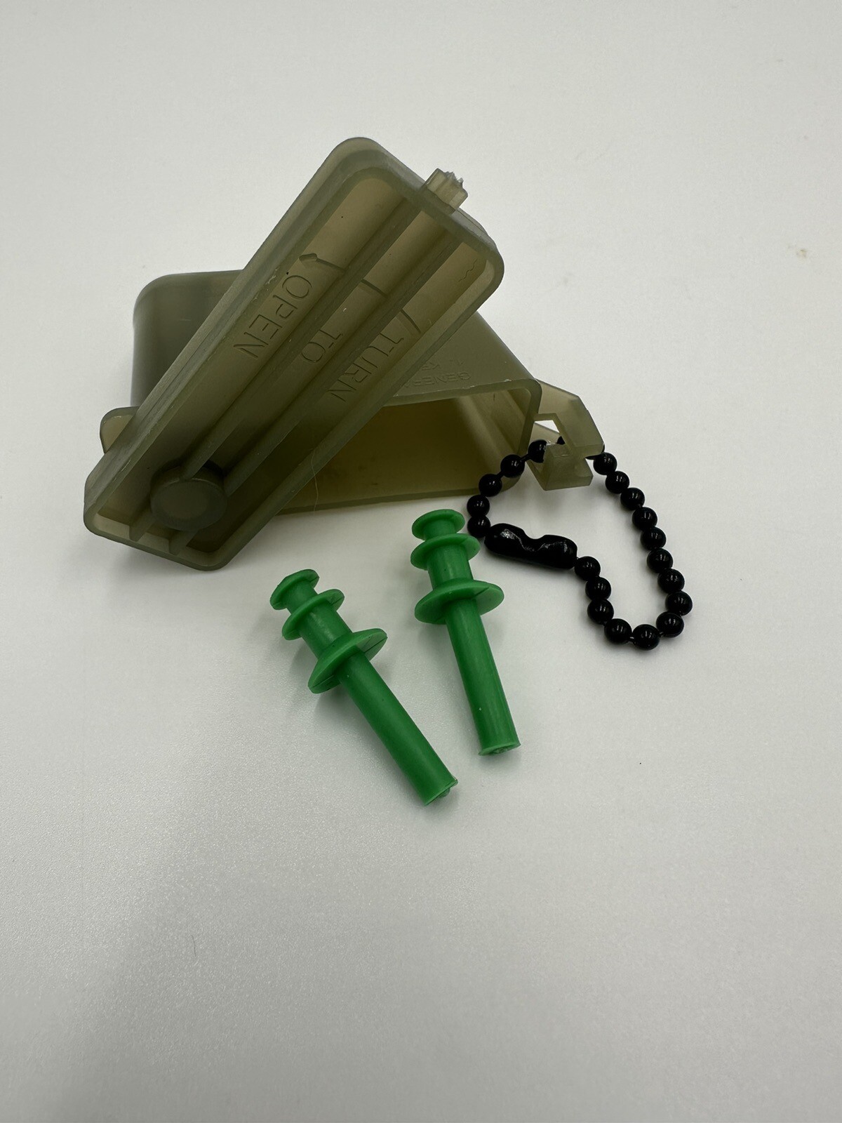 Military Issue Ear Plugs with Case & Chain - Army & Marine Corps Ear Protection