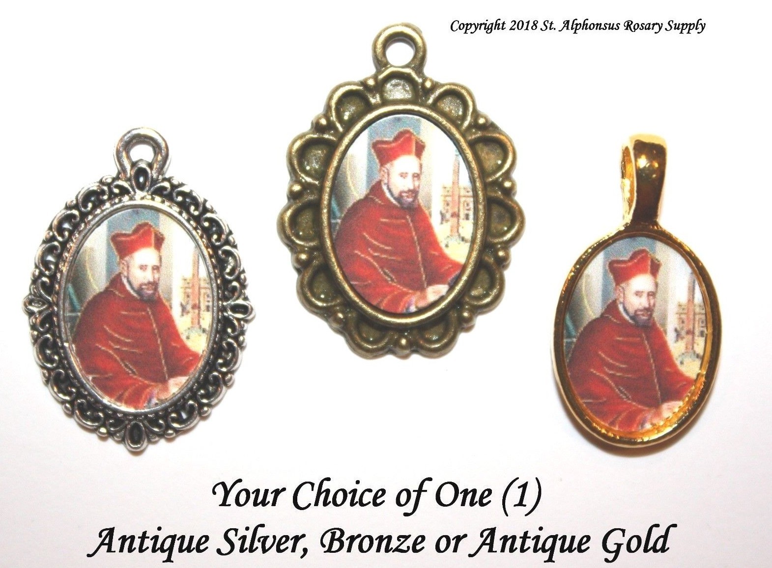 St. Robert Bellarmine Mini-Medal/Add to Rosary/Antique Silver/Goldtone/Bronze