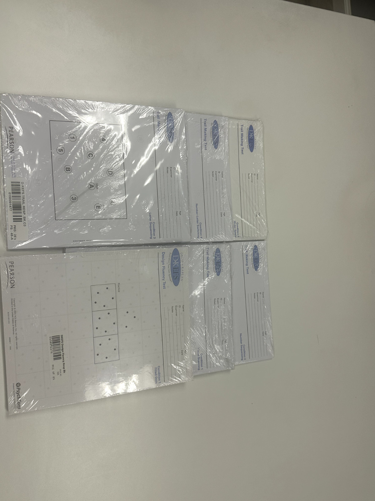 DKEFS Q Trail Making packets: (all 5 conditions, 25 each) $175