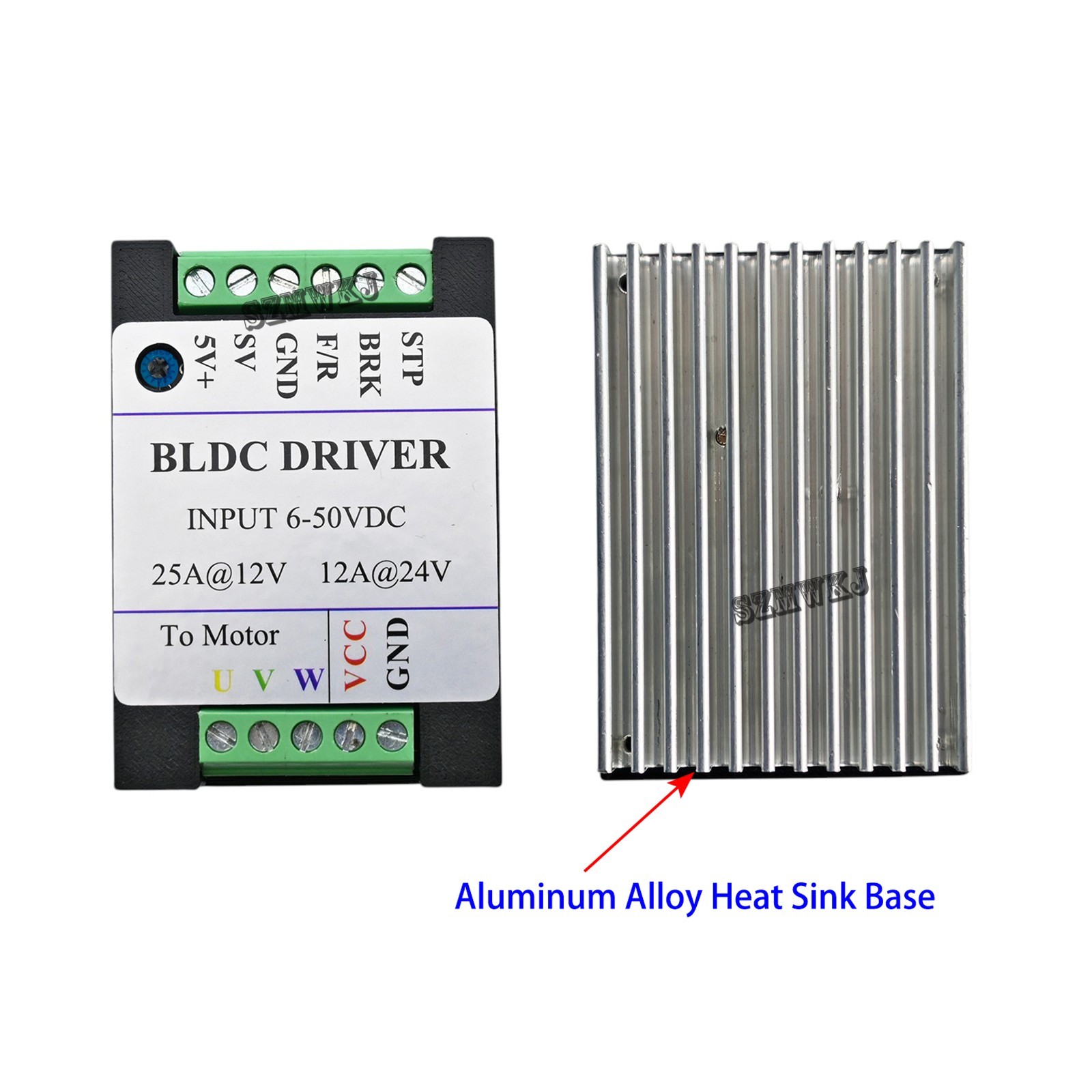 3-Phase 300W Brushless Motor Speed Controller DC6-50V Sensorless PWM Drive Board