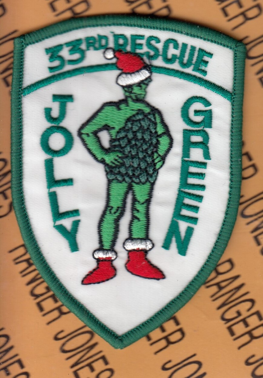 USAF AFSOC 33rd PARA RESCUE SQ PJ JOLLY GREEN Santa Claus 3.75" patch m/e