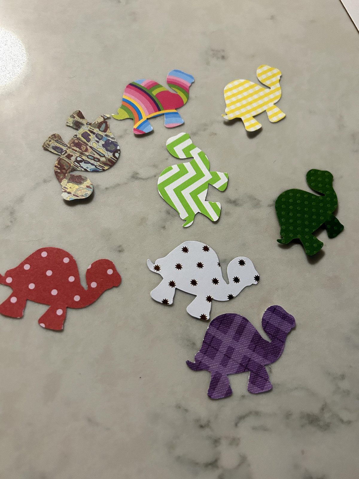 25 Stampin Up Patterned  Cardstock  Turtle   Punches Paper Punchies New Die Cuts