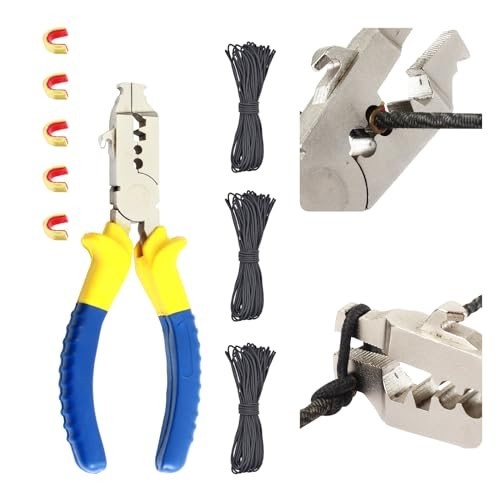 Bow String Nock Point Pliers Kit - D Loop Tool with Strings & Archery Nocks