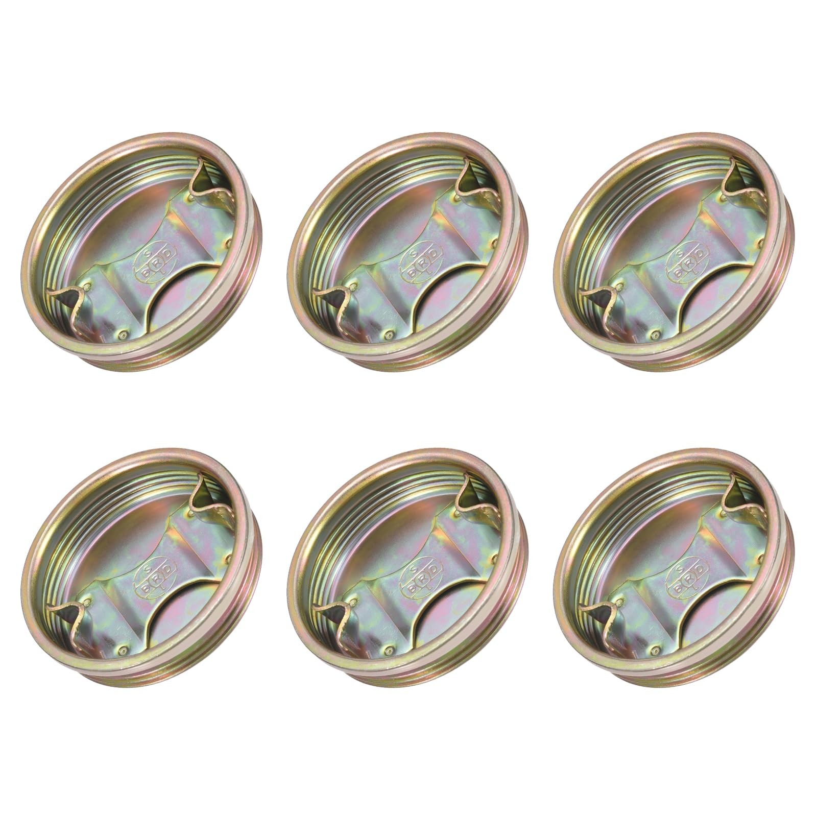 Bung Caps, (2.28" x 0.06")(6 Pcs), Steel Barrel Cap Drum Plugs Lids with Gask...