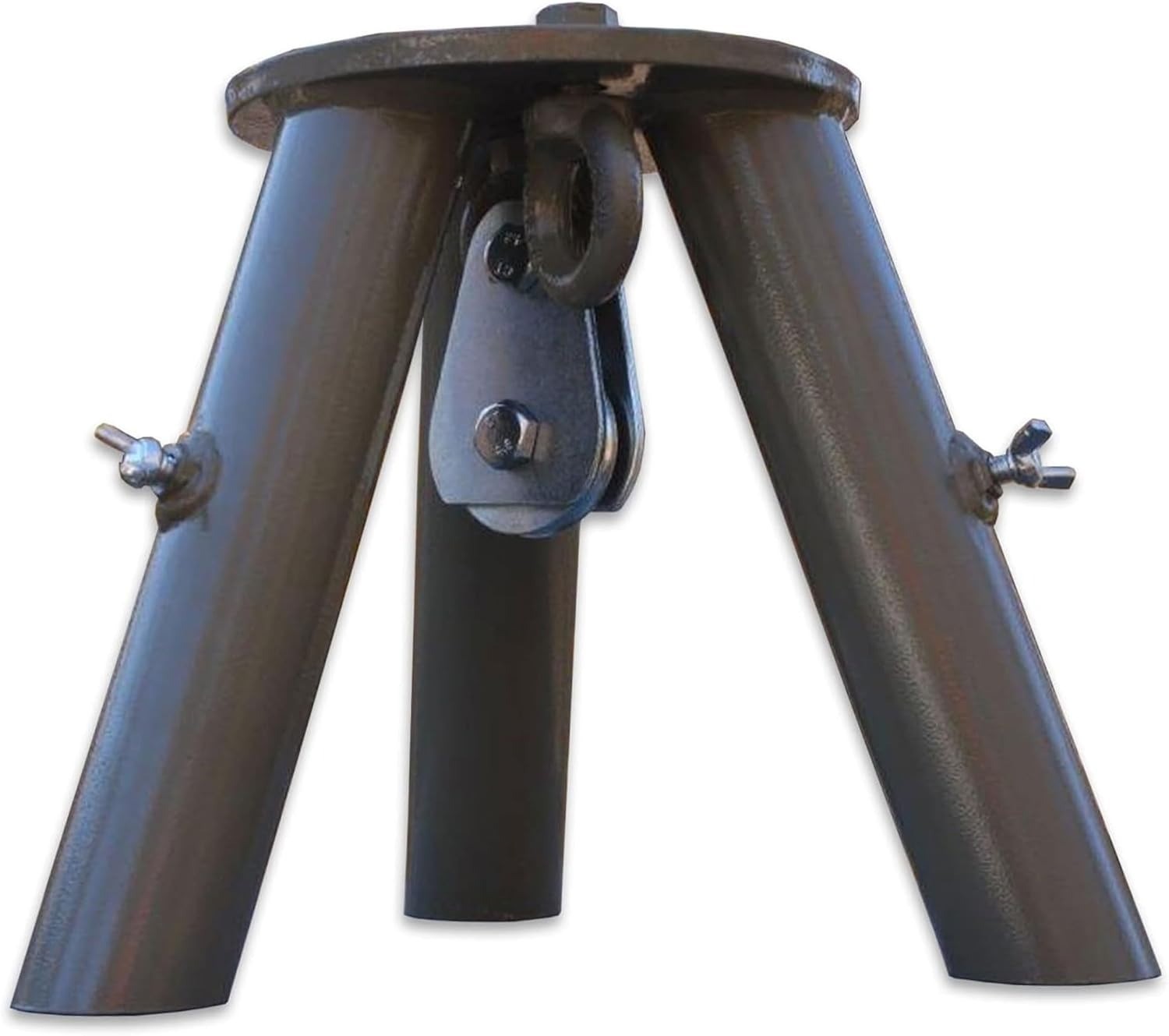 Tripod Header w Pulley Deer Feeder Stump Puller Camping Hunting Hanging Fire Pit