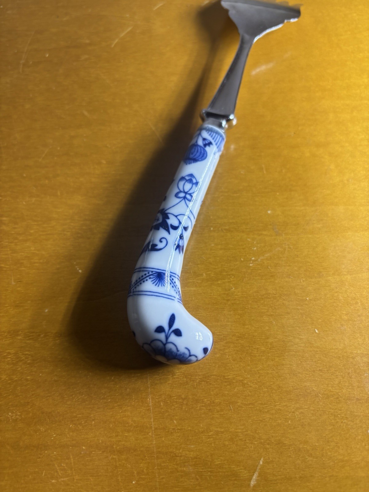 Stainless Steel Cheese Fork With Ceramic Handles Blue Design
