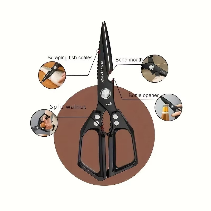 Multifunction Kitchen Scissors Heavy Duty Poultry Shears Fish Scraper Bottle Ope