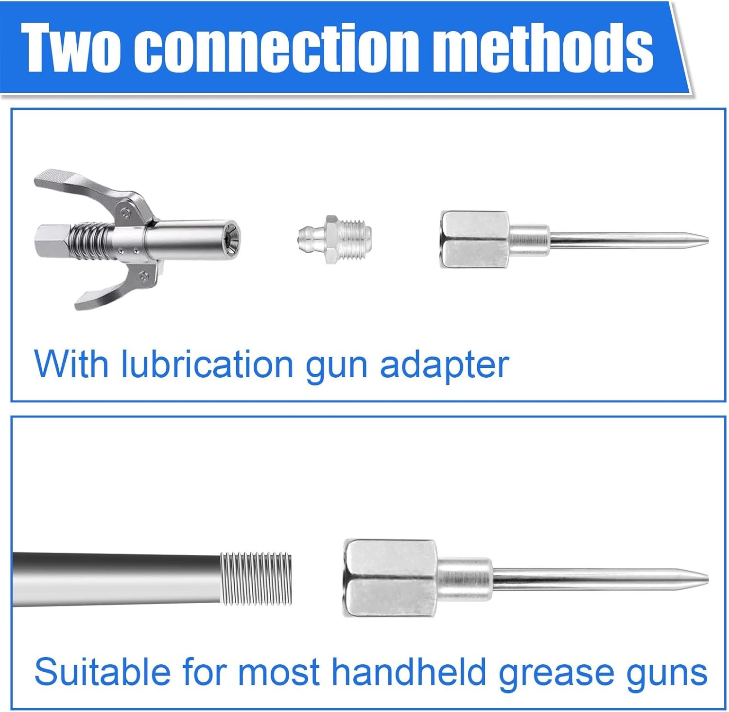 7Pcs Grease Gun Accessory Kit Needle Tips Elbow Adapter Dispenser Rubber Nozzle