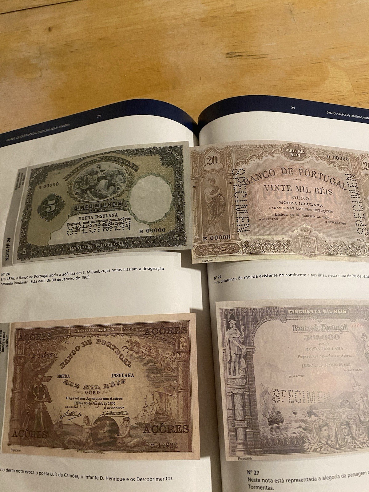 Specimen Banknote Album: Banknote Samples from Portugal