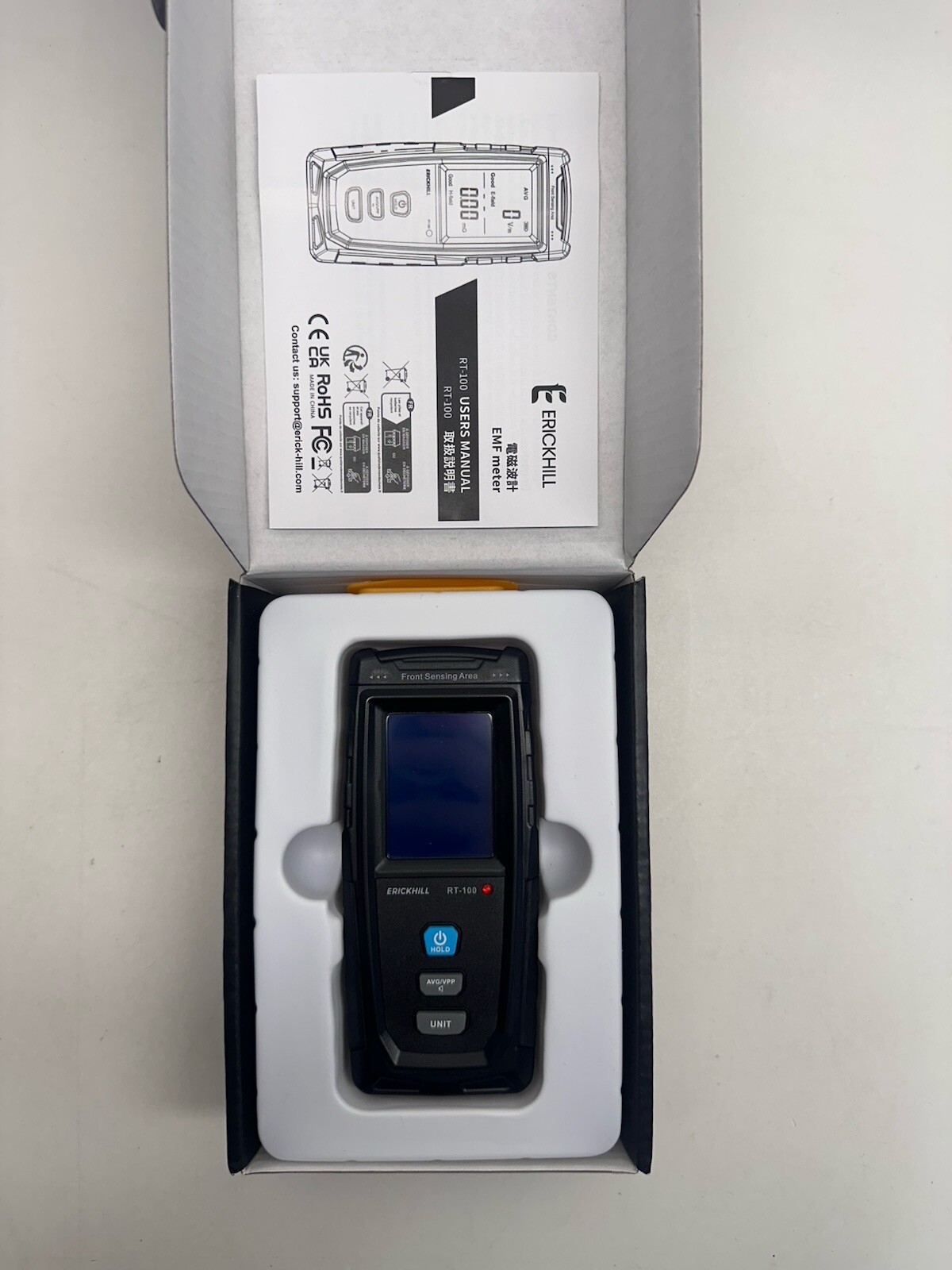 ERICKHILL EMF Meter, Rechargeable Digital Electromagnetic Field Radiation