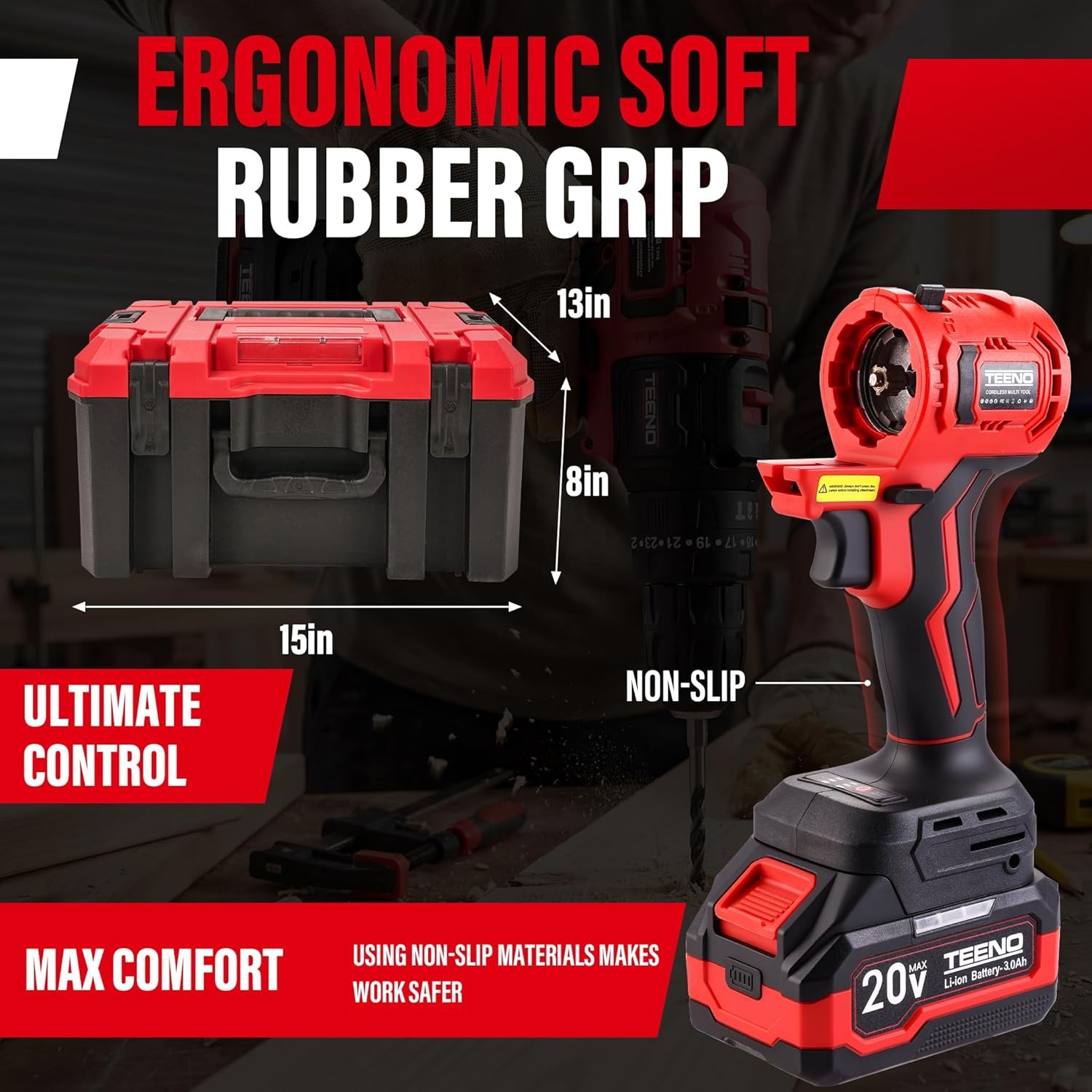 Brushless Power Tool Combo Kit, 6-in-1 Cordless Interchangeable Multi-Tool Set