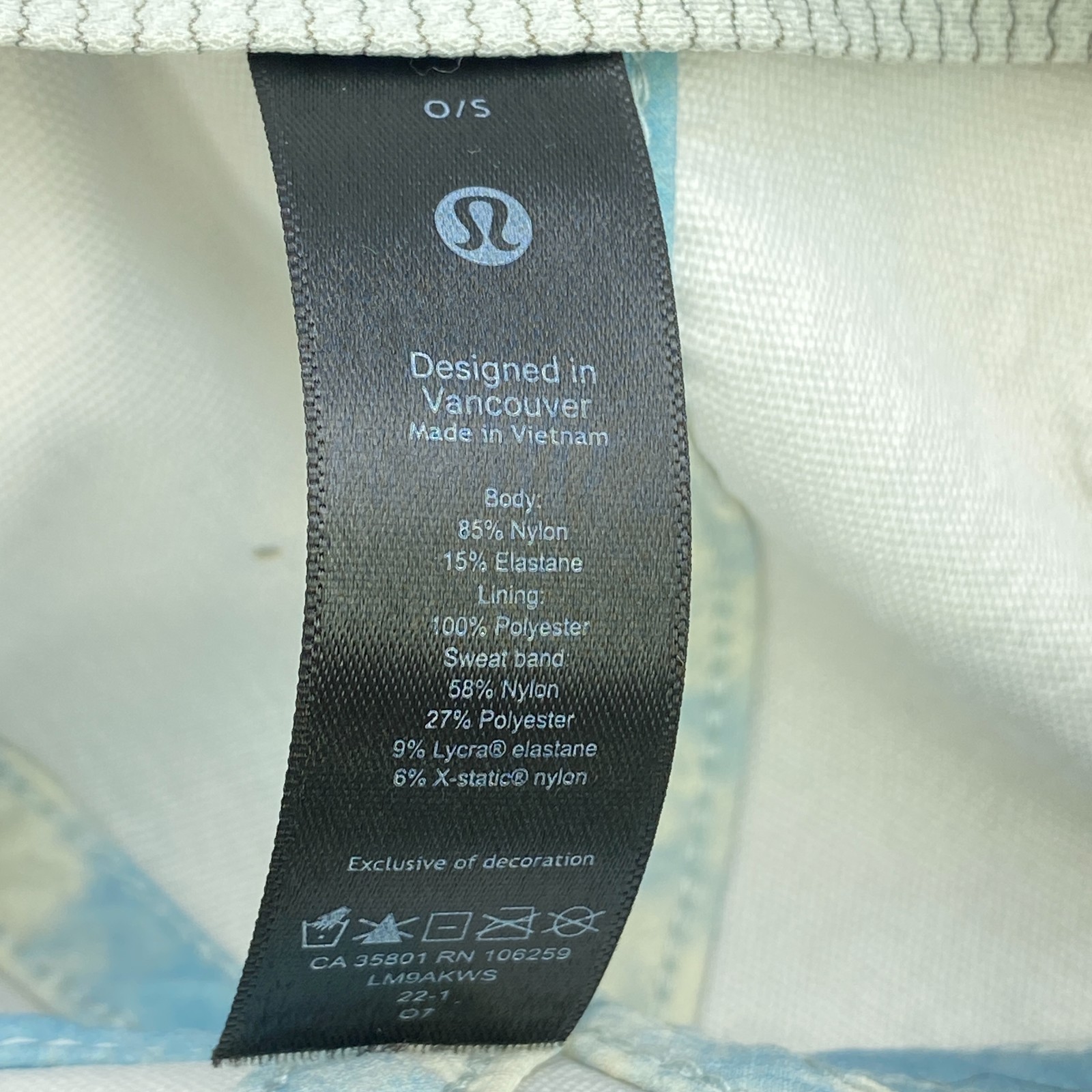 Lululemon Baseball Hat One Size White Tie Dye Adjustable Strapback Gym Workout
