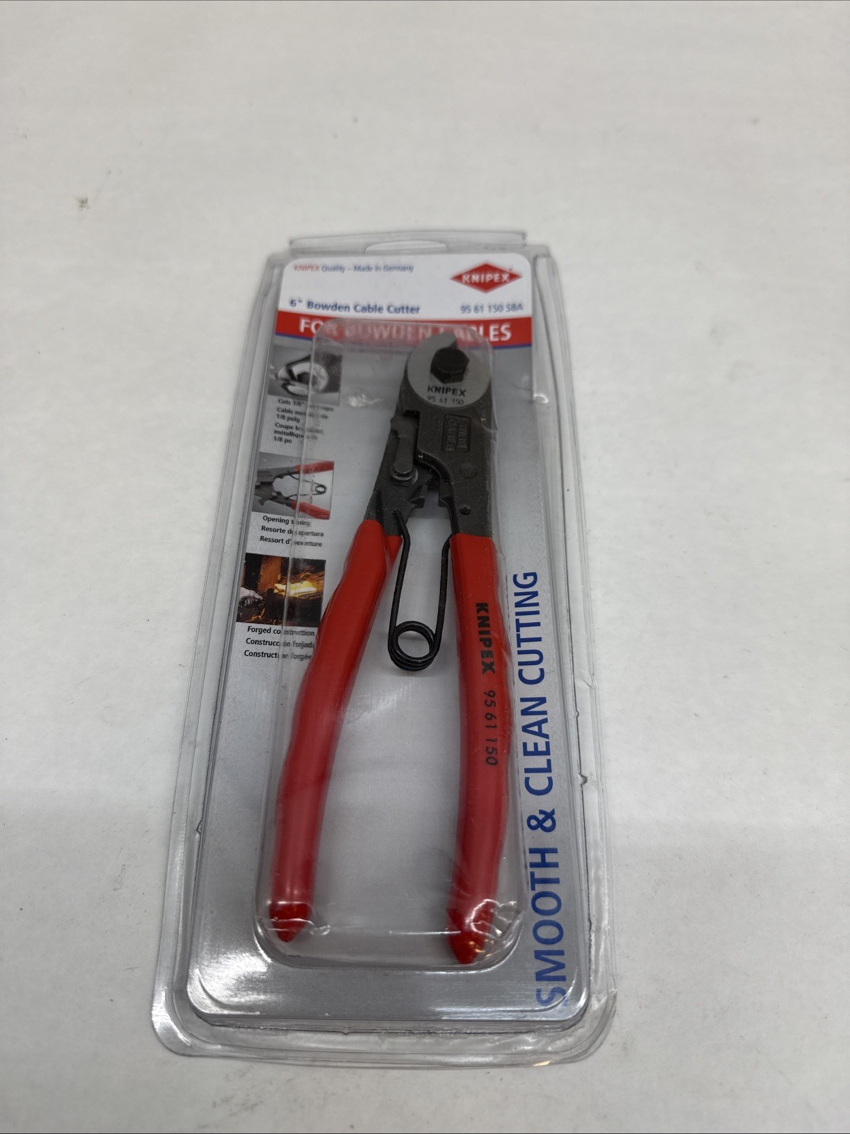 Knipex 9561150SBA Bowden Cable Cutter Plastic Coated 6 In