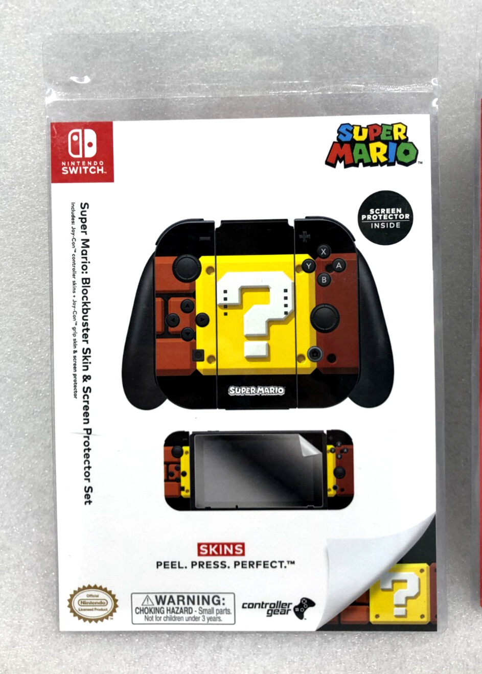Nintendo Switch Super Mario Blockbuster skin protector set 1 new pack