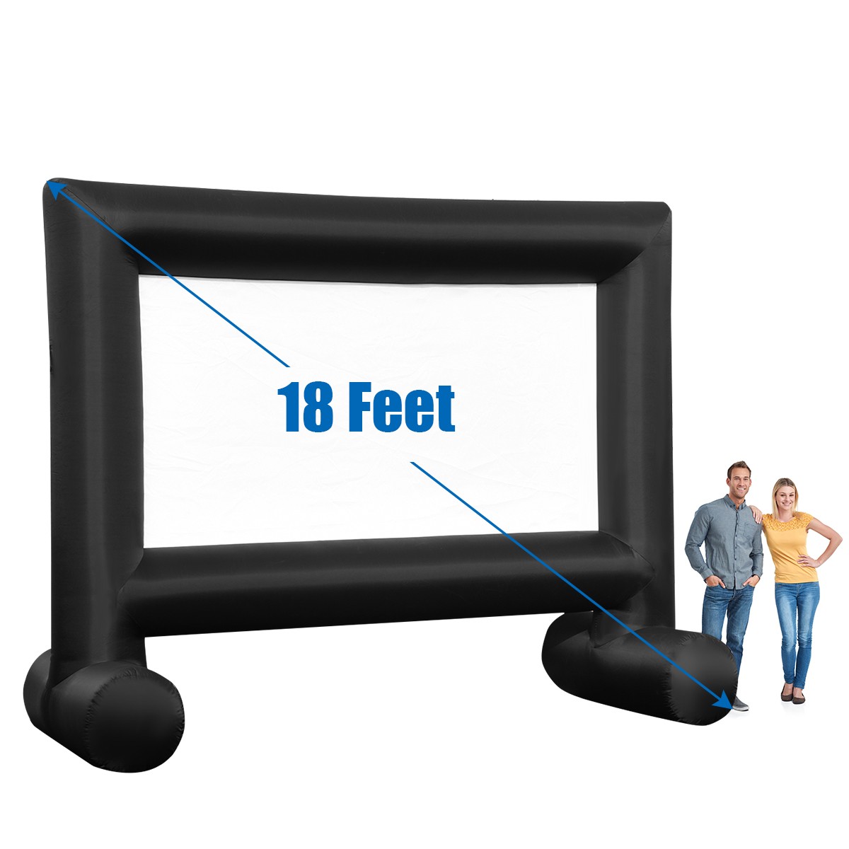 18FT Inflatable Movie Projector Screen Projection Outdoor Home Theater W/ Blower