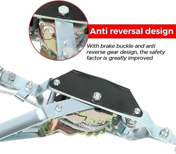 UK 2 Ton Dual Gear Power Puller Heavy Duty 2 Hook Cable Puller Hand Winch Turfer