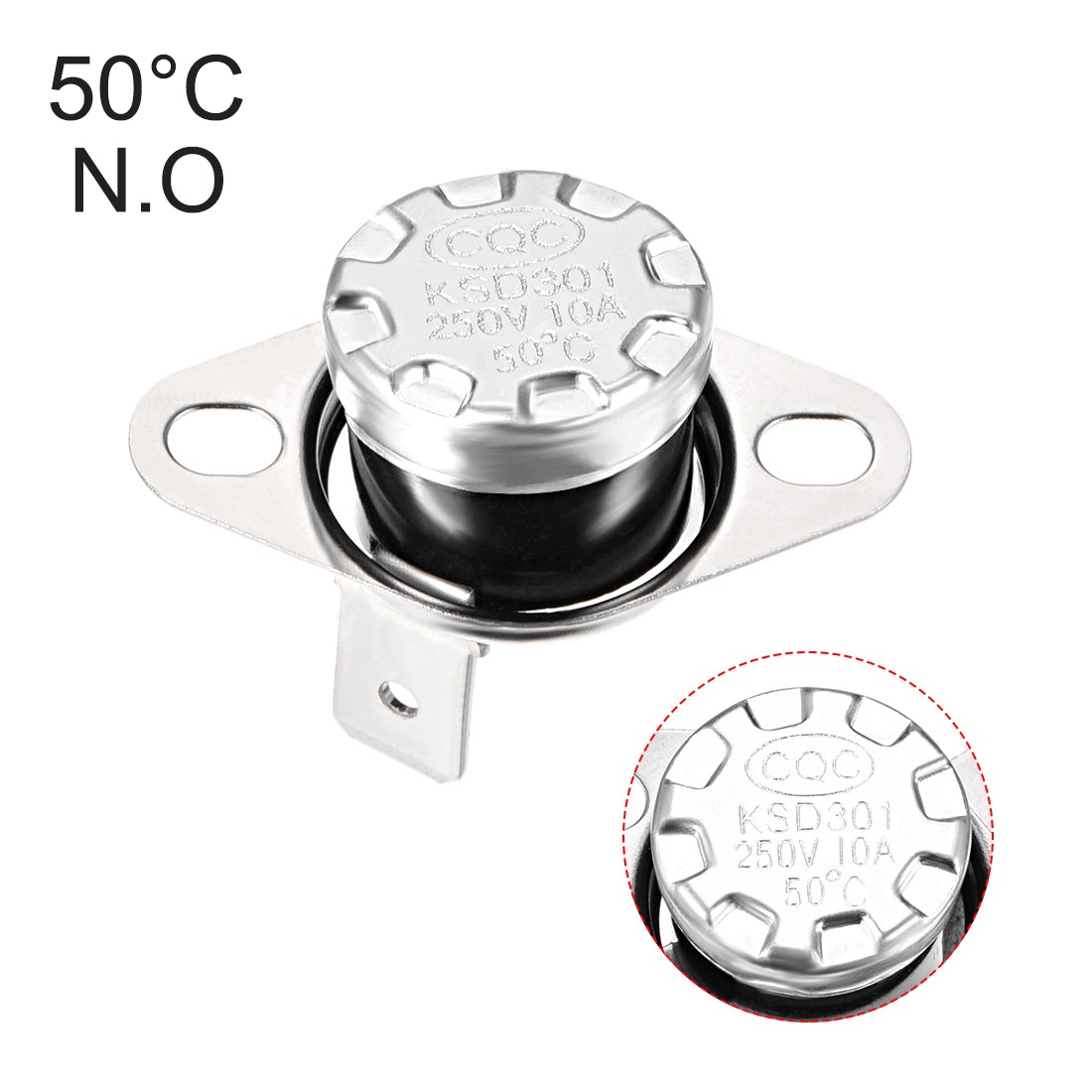 2pcs Temperature Control Switch Thermostat 50°C 10A Normally Open for Microwave