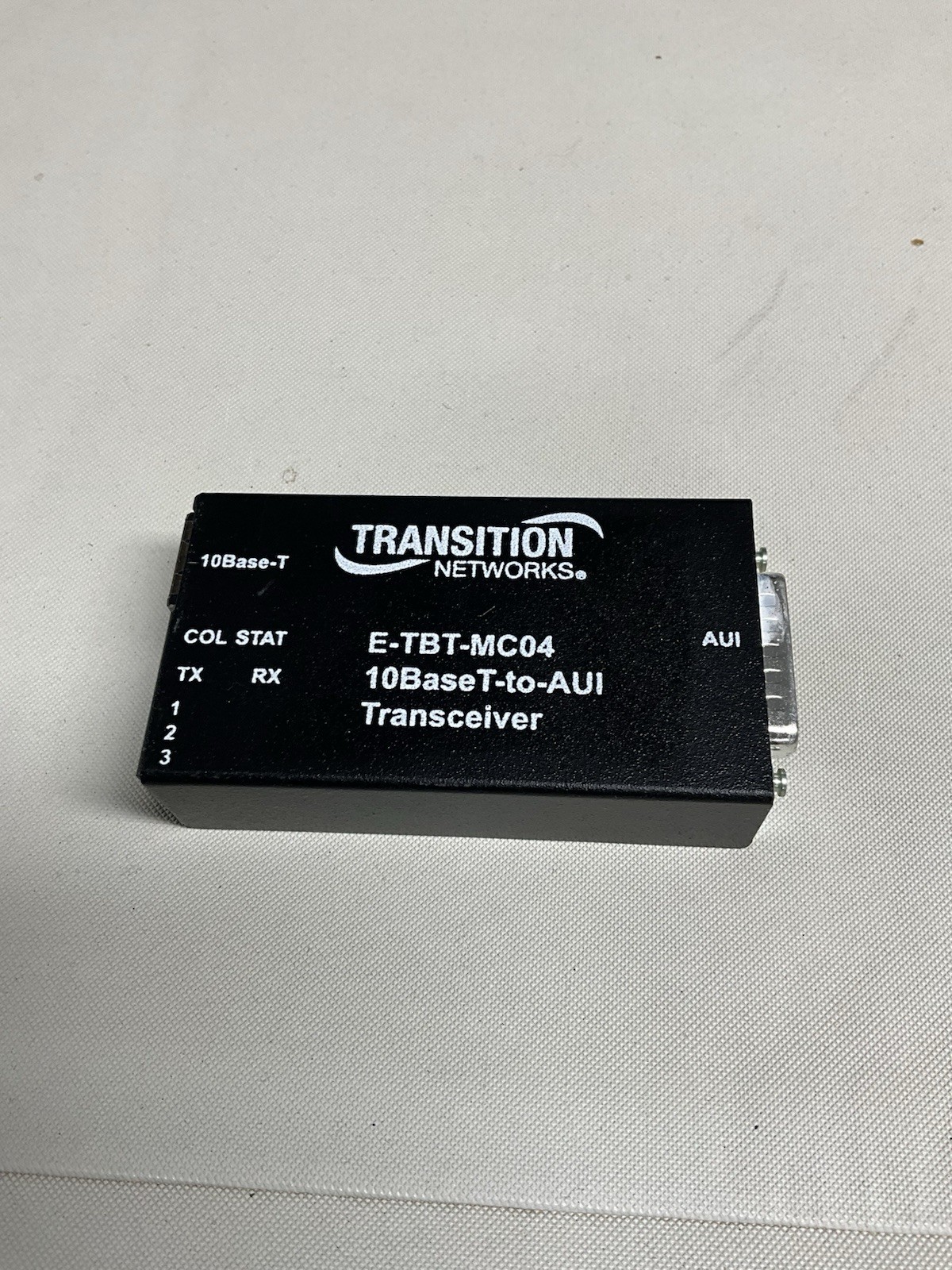 TRANSITION NETWORKS E-TBT-MC04 10 BASE T-TO-AUI TRANSCEIVER