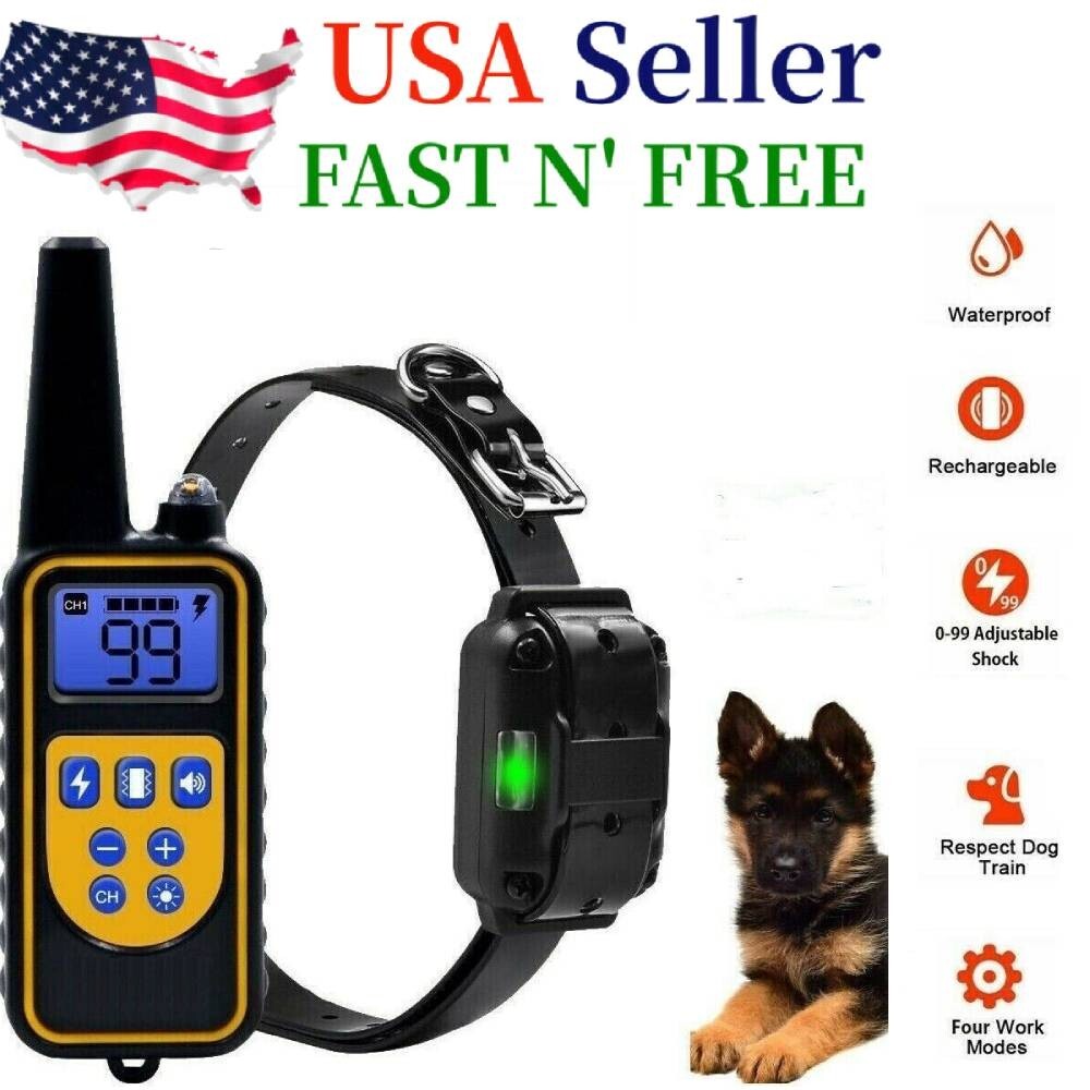 NEW 2750 FT Remote Dog Shock Training Collar Rechargeable Waterproof Pet Trainer
