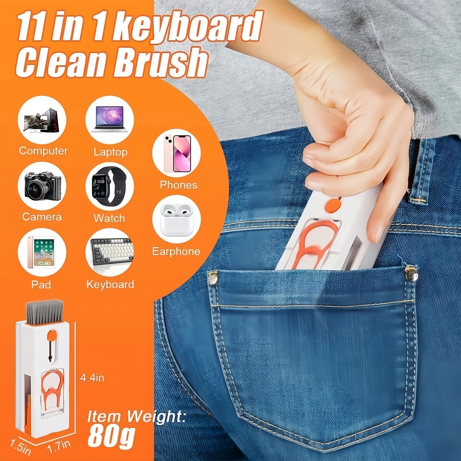 11 in1 Laptop Keyboard Cleaner Kit, Airpod Cleaner Kit with Brush for Camera Len