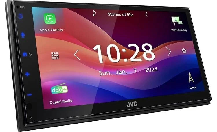 NEW JVC KW-M695BW, 2-DIN Digital Media Receiver, w/ Apple CarPlay & Android Auto