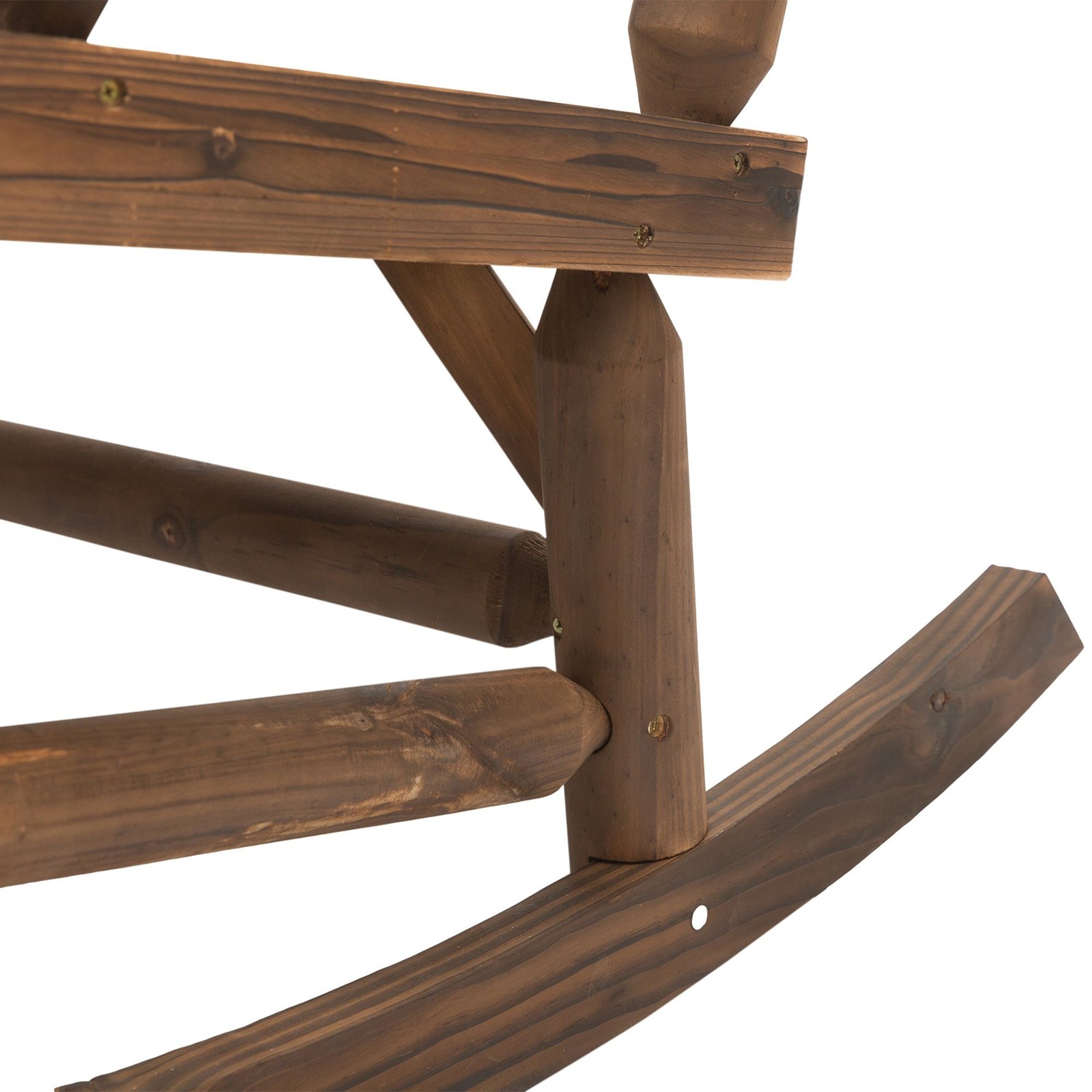 Durable Fir Wood Double Rocker, 44in Length 550lb Capacity Outdoor Use