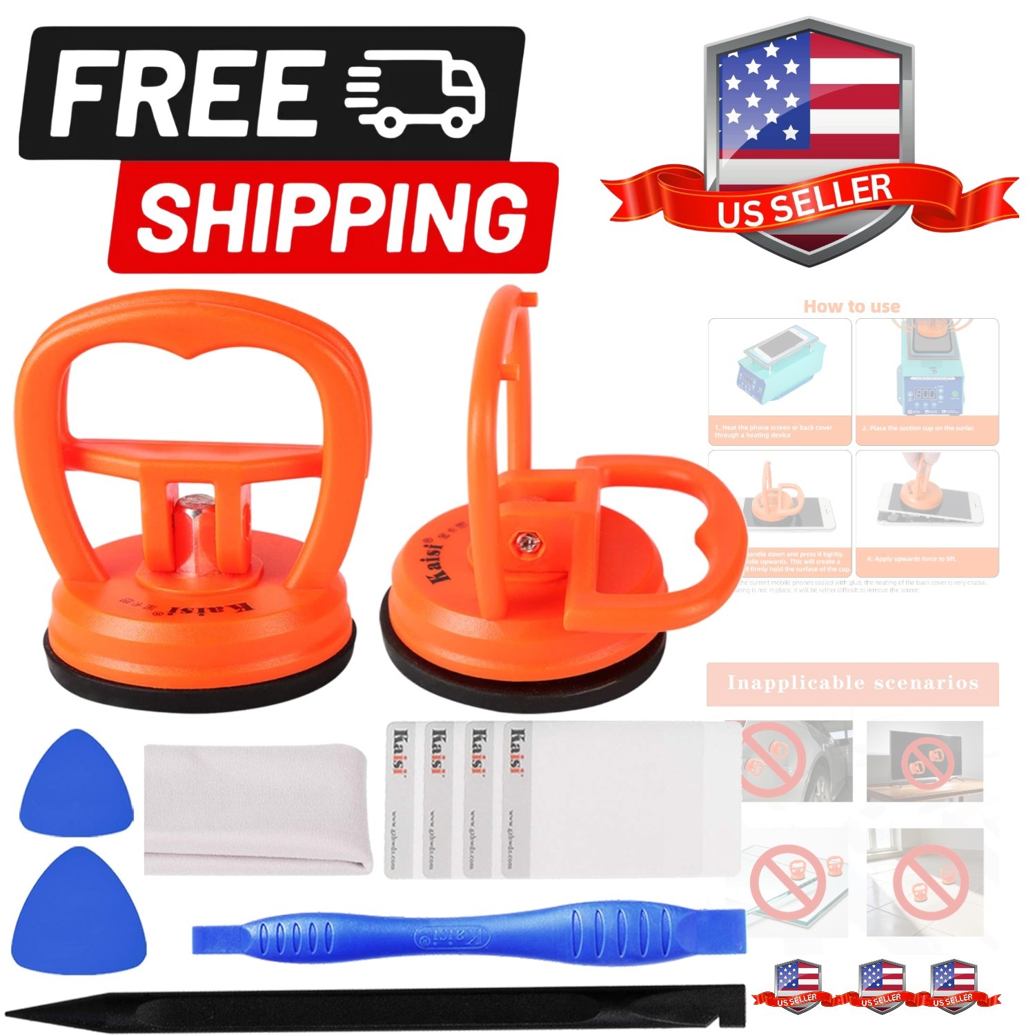 11 PCS Screen Suction Cup Kit LCD Screen Opening Tools Screen Replacement Too...