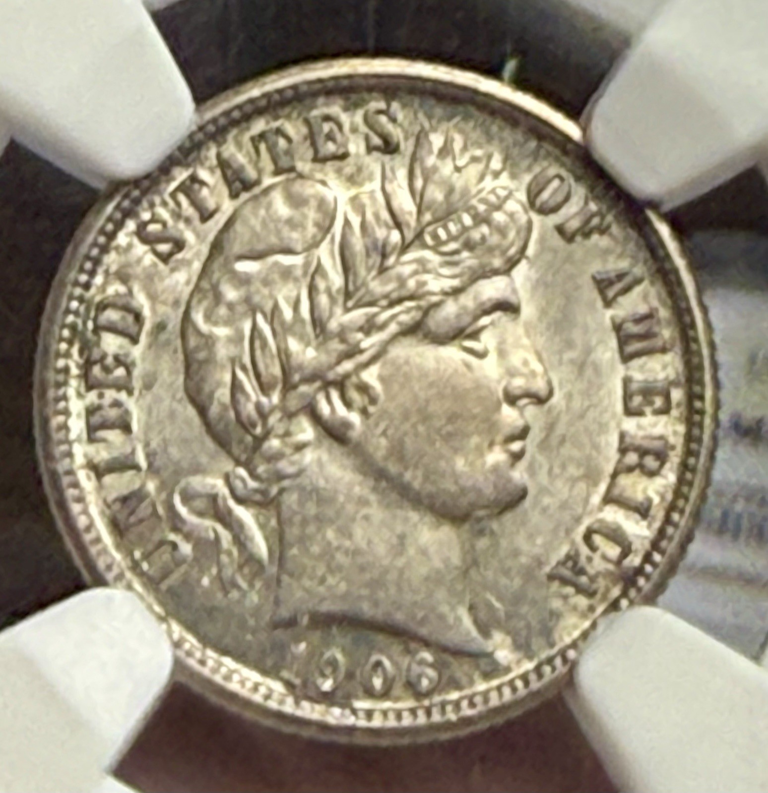 1906 P 10C BARBER SILVER DIME NGC MS61 - BK2