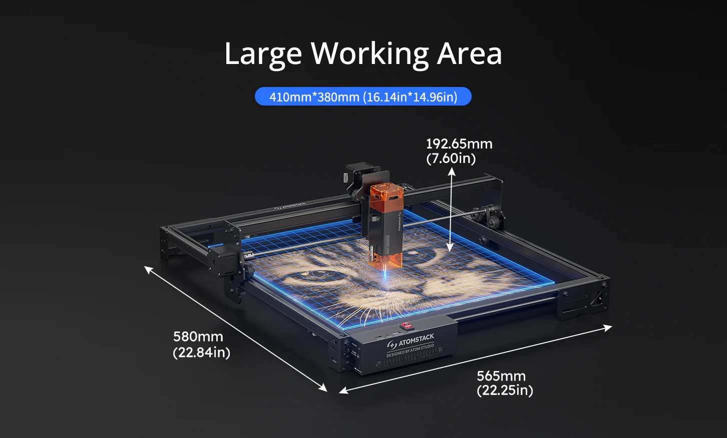 Used AtomStack A10 Pro V2 Laser Engraver 400mm/s High Speed Cutter Machine