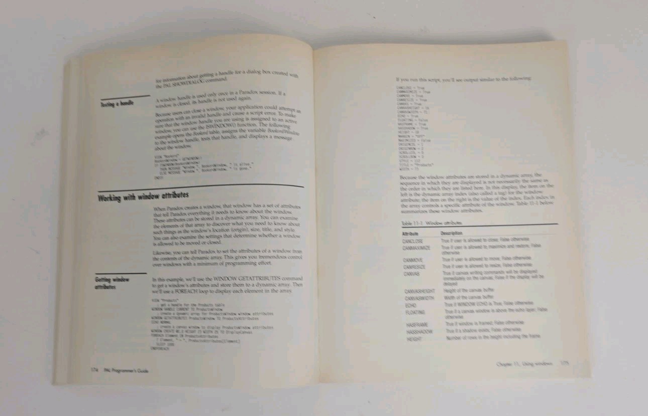 Borland Paradox For DOS PAL Programmers Guide 1993