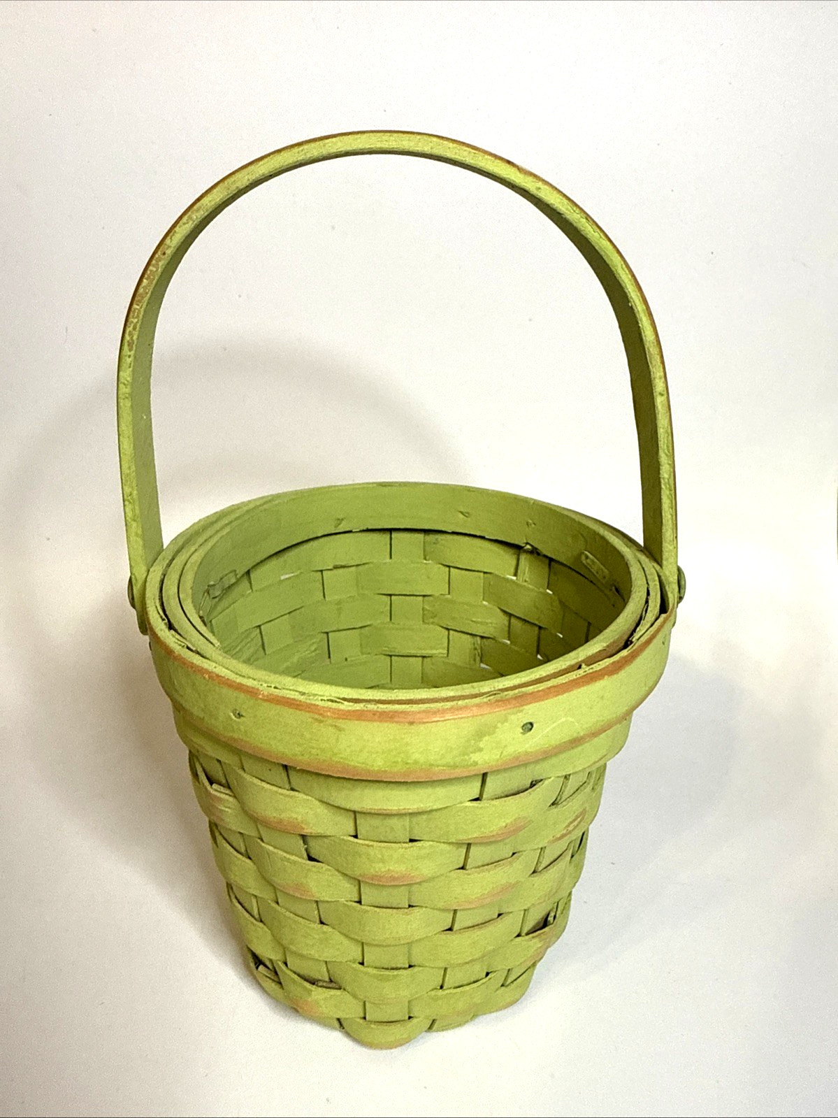 Spring Green Easter Basket 4.5” Tall & Across Swivel Handle