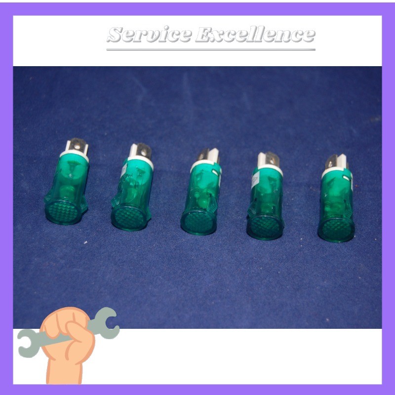 5X 120V AC/DC 10mm Green Panel Mounting plug in LED Pilot Lights Fast Delivery