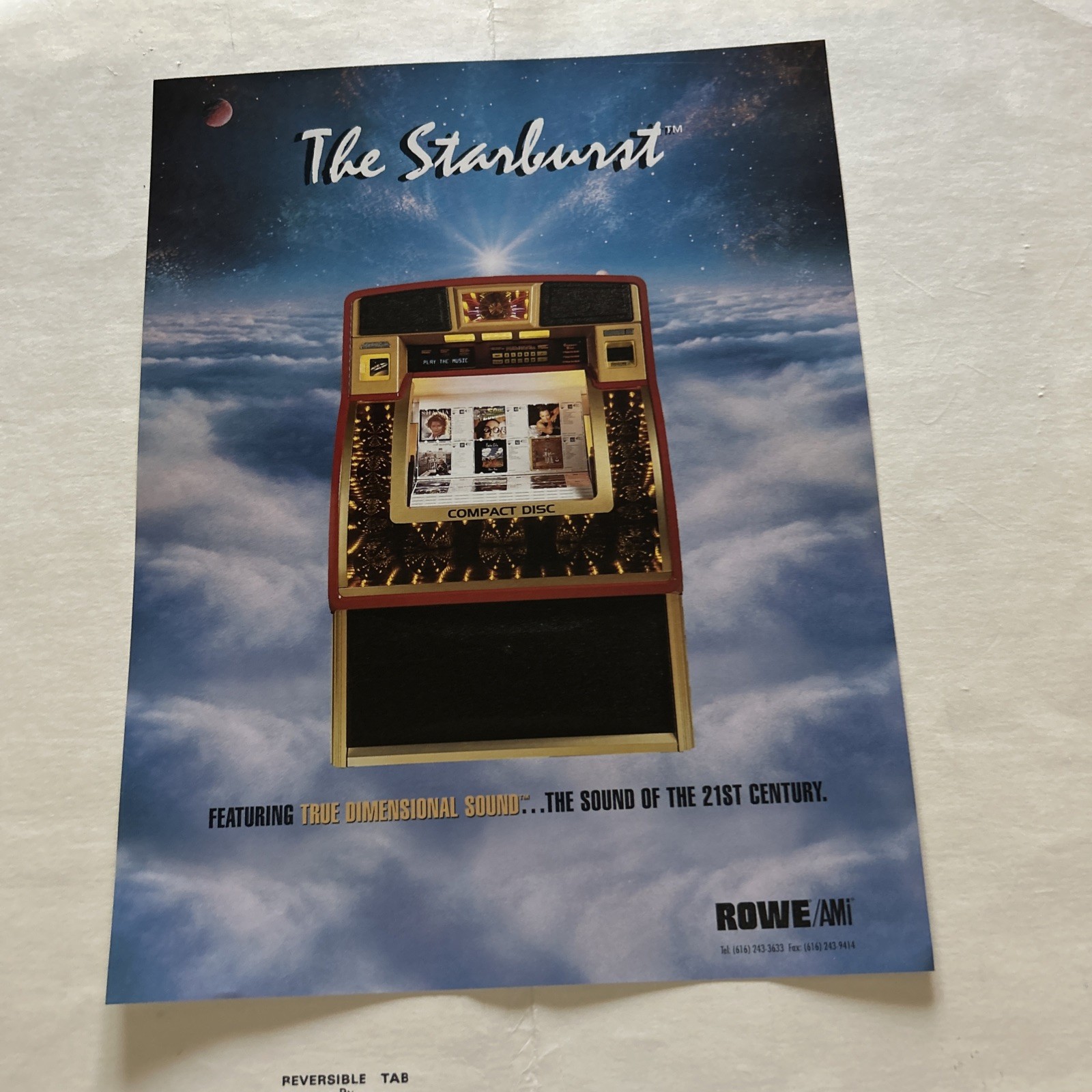 Original Factory Jukebox Ami-Rowe Laserstar Cd -100h Starburst Star Burst  FLYER