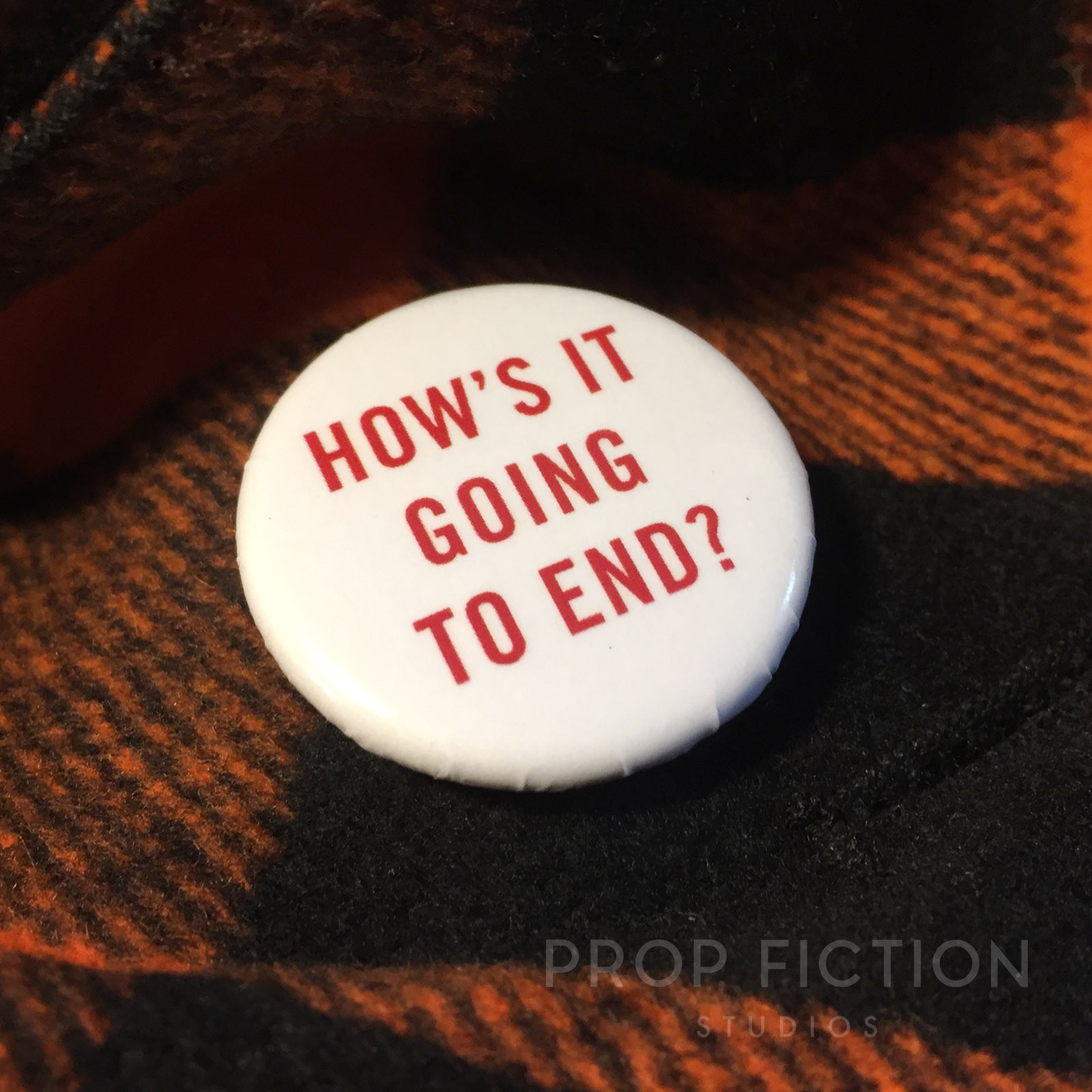 Truman Show - Prop 'How's it Going to End?' 1.25" Button Badge / Cosplay Costume