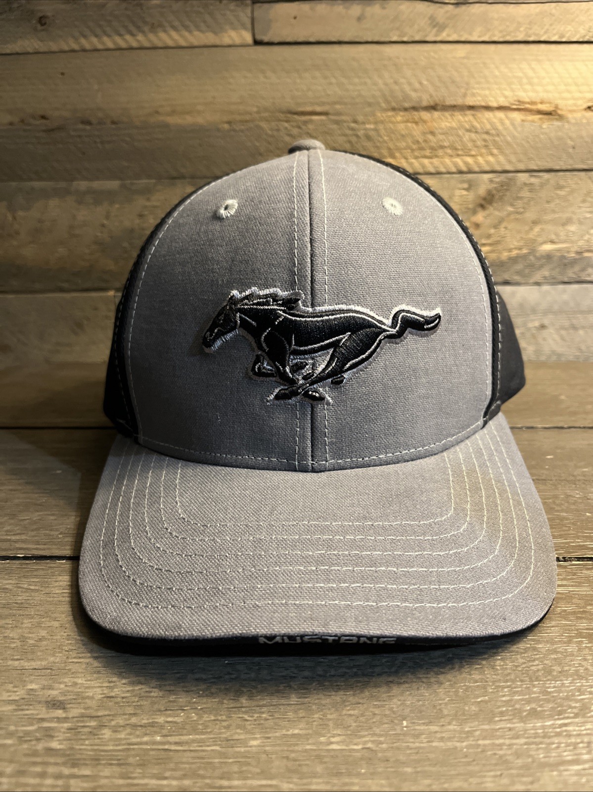 Ford Mustang Baseball Cap Logo Car Racing Hat Gray Officially Licensed
