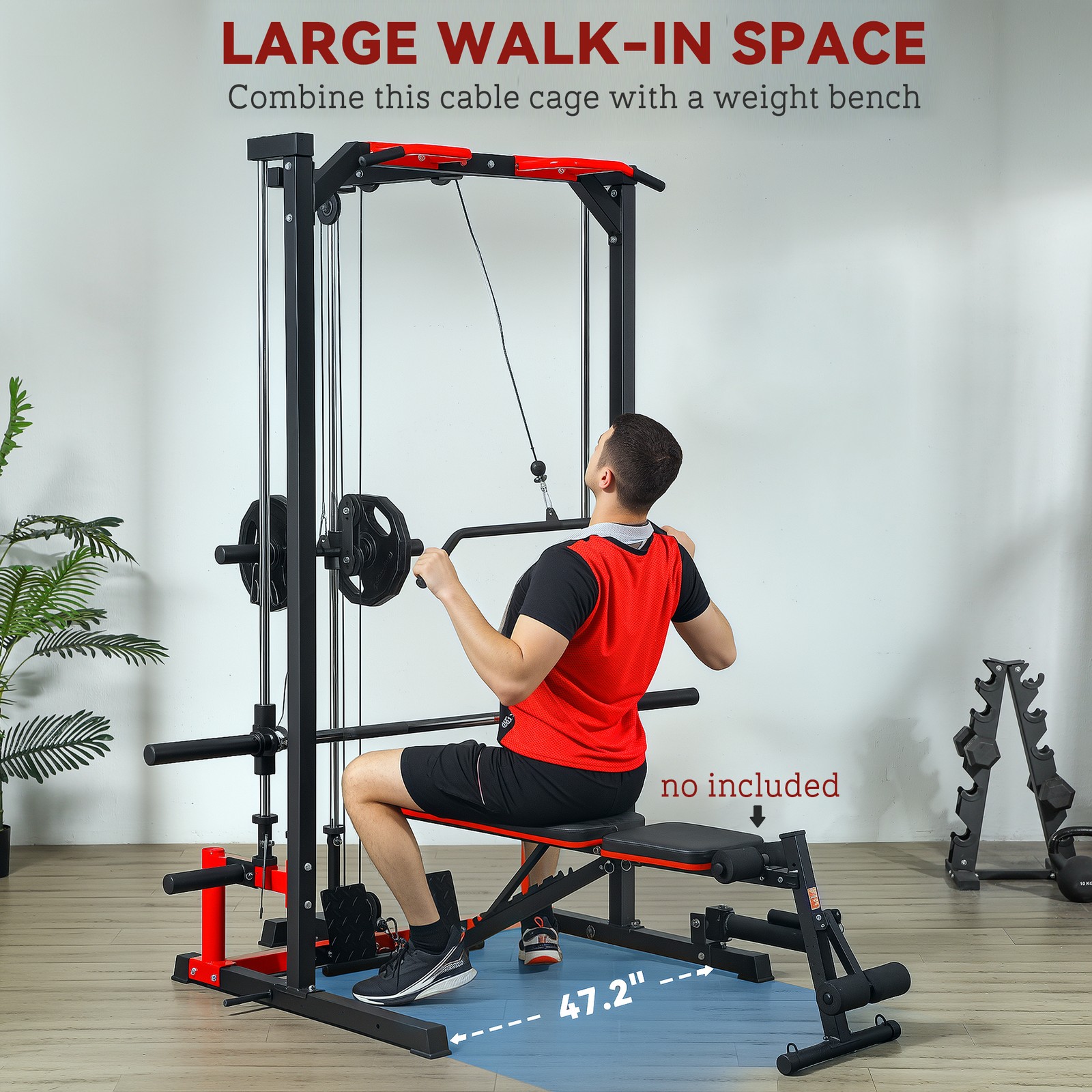 Soozier Smith Machine, Multi-Function Power Cage with Lat Pull Down System