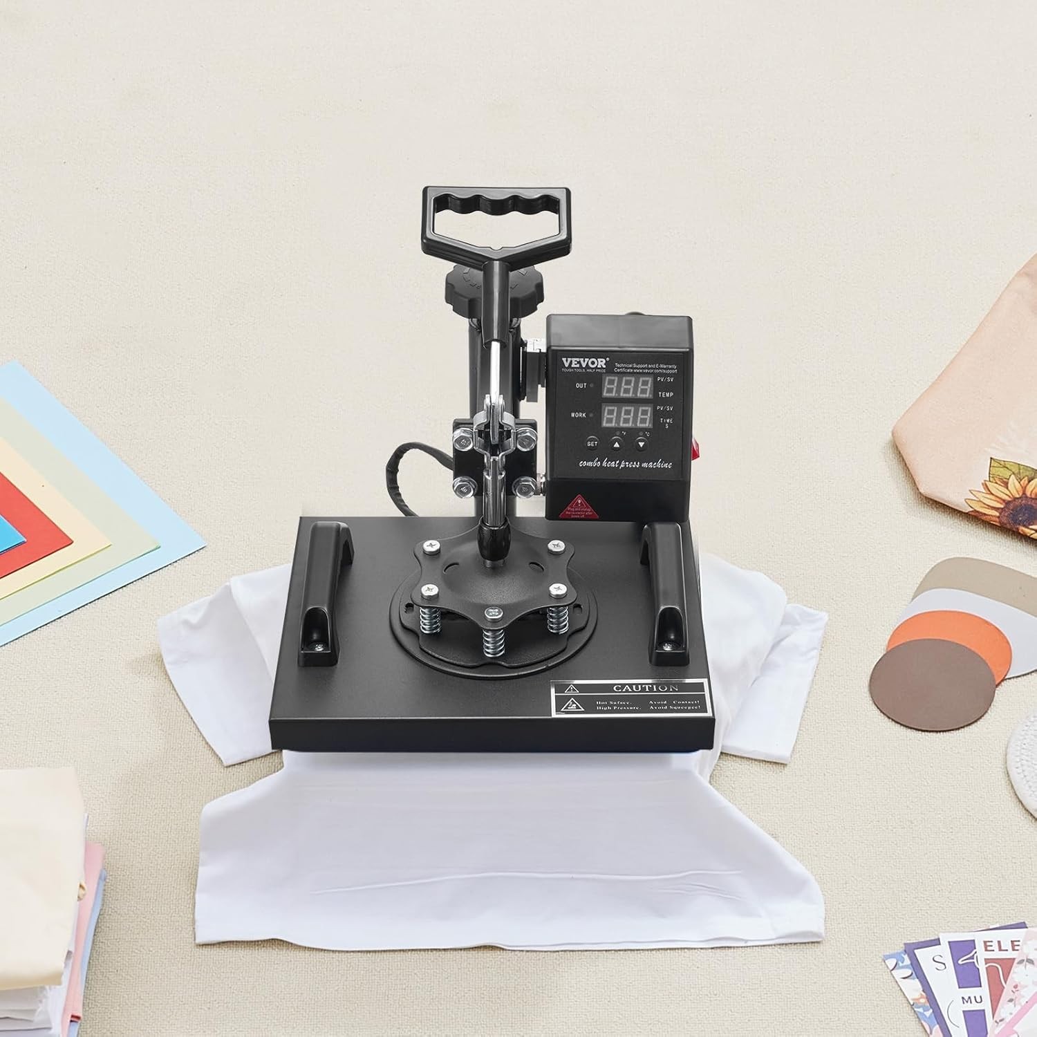 Professional 12x10in Heat Press with Digital Controls - Perfect for DIY Projects